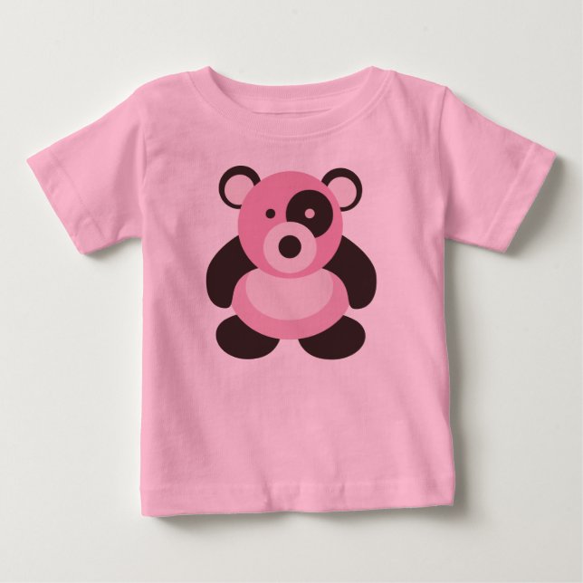 Camiseta De Bebé Oso de panda de los rosas bebés (Anverso)