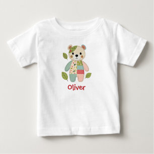 Camiseta De Bebé Oso de parches adorable