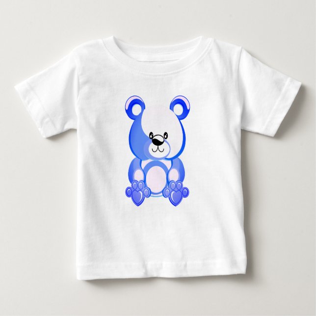 Camiseta De Bebé Oso de peluche azul, juguete de felpa, dibujo (Anverso)