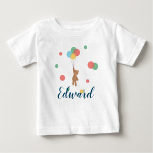 Camiseta De Bebé Oso de peluche con globos
