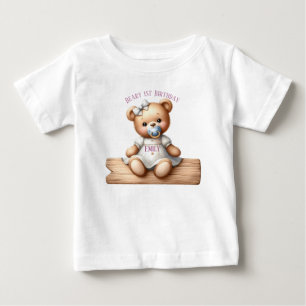 Camiseta De Bebé Oso de peluche con globos y regalos