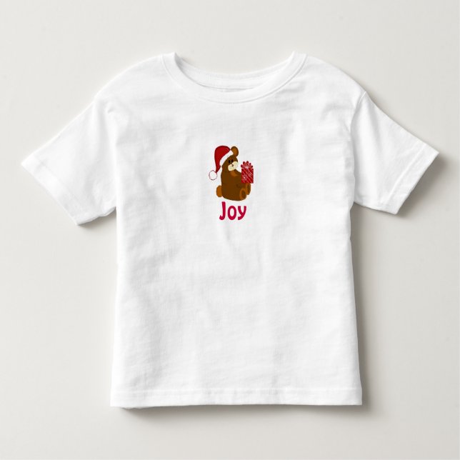 Camiseta De Bebé Oso de peluche con regalo de vacaciones - Alegría (Anverso)