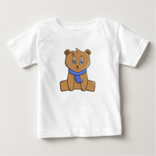 Camiseta De Bebé Oso de peluche con un pañuelo azul