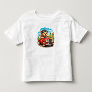 Camiseta De Bebé Oso de peluche conduciendo un coche en una aventur