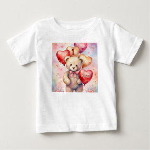 Camiseta De Bebé Oso de peluche de cumpleaños agregar nombre y edad