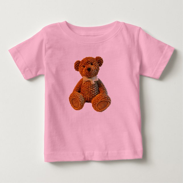 Camiseta De Bebé Oso de peluche de mimbre de Brown (Anverso)