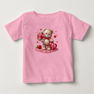 Camiseta De Bebé Oso de peluche El día de San Valentín clásico