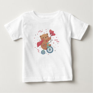 Camiseta De Bebé Oso de peluche en bicicleta: ¡Te amo!