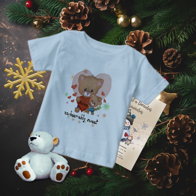 Camiseta De Bebé Oso de peluche insoportablemente dulce  (Unbearably Sweet Teddy Bear Baby T-Shirt)