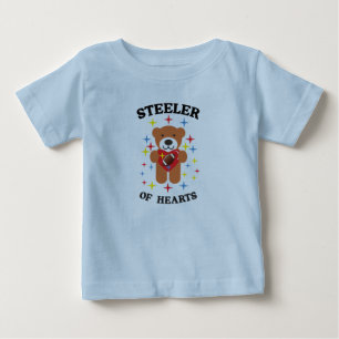 Camiseta De Bebé Oso de peluche ladrón de corazones fútbol