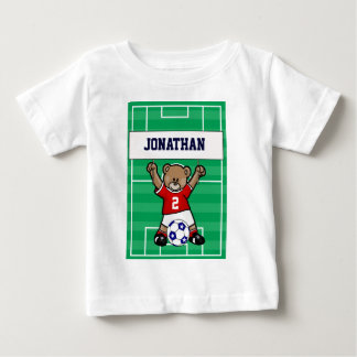 Camiseta De Bebé Oso de peluche lindo personalizado del fútbol