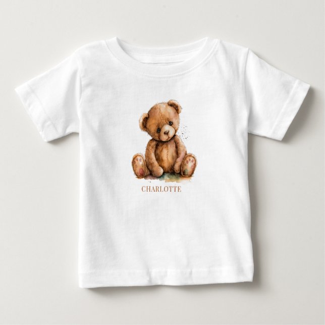 Camiseta De Bebé Oso de peluche personalizado lindo (Anverso)