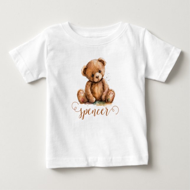 Camiseta De Bebé Oso de peluche personalizado lindo (Anverso)