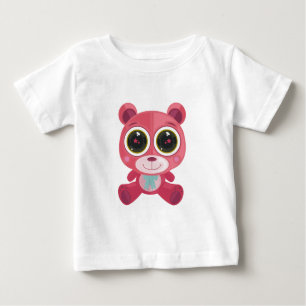 Camiseta De Bebé Oso de peluche - Rosa de ojos de estrella