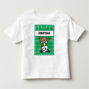 Camiseta De Bebé Oso de Teddy de Fútbol Personalizado (blkwstripe)