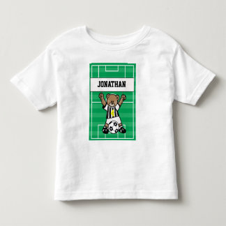 Camiseta De Bebé Oso de Teddy de Fútbol Personalizado (blkwstripe)