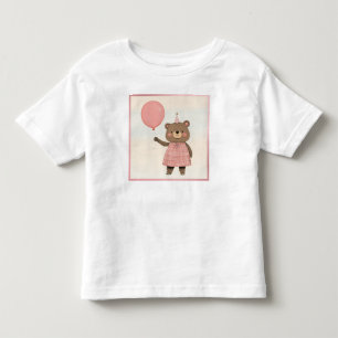 Camiseta De Bebé Oso de vestido rosado con cojín y Gorra