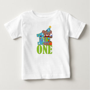 Camiseta De Bebé Oso del payaso del cumpleaños, primer cumpleaños