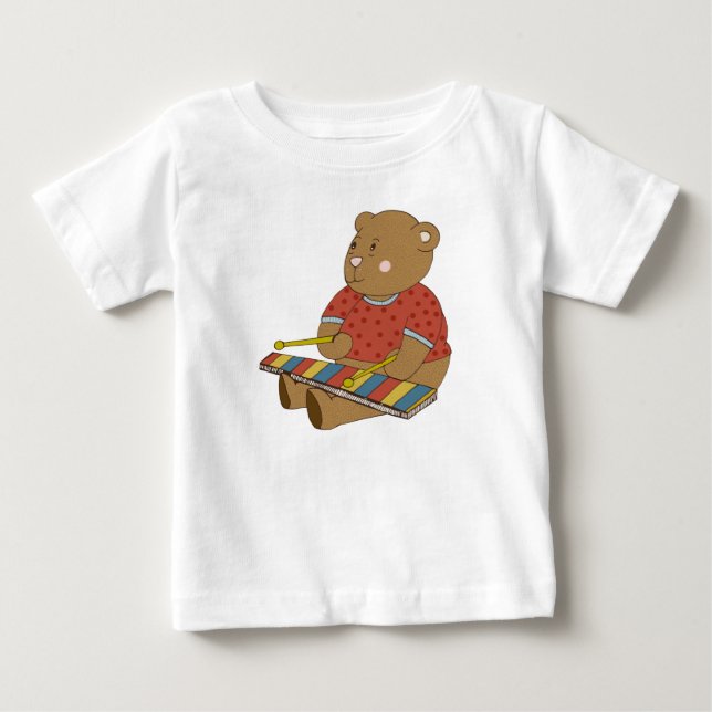 Camiseta De Bebé Oso del xilófono (Anverso)