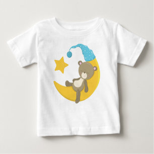 Camiseta De Bebé Oso Durmiente, Oso Cubierto, Oso En La Luna