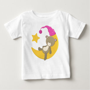 Camiseta De Bebé Oso Durmiente, Oso En La Luna, Oso Cubierto