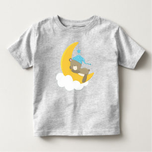 Camiseta De Bebé Oso Durmiente, Oso Pequeño, Oso En La Luna