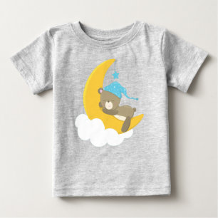 Camiseta De Bebé Oso Durmiente, Oso Pequeño, Oso En La Luna
