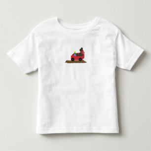 Camiseta De Bebé Oso en Carro Rojo