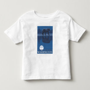 Camiseta De Bebé Oso en claro de luna - cascadas del norte,