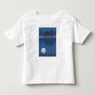 Camiseta De Bebé Oso en claro de luna - parque nacional de Denali,