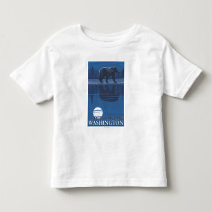 Camiseta De Bebé Oso en claro de luna - soporte Adams, Washington