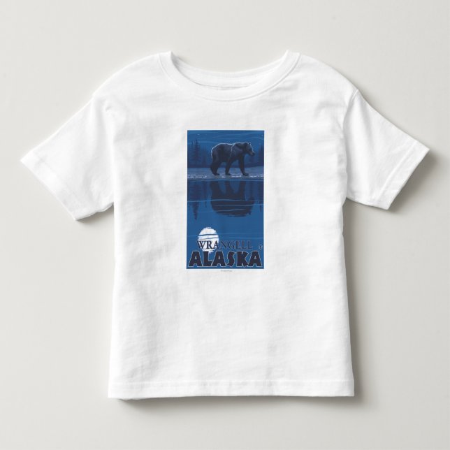 Camiseta De Bebé Oso en claro de luna - Wrangell, Alaska (Anverso)