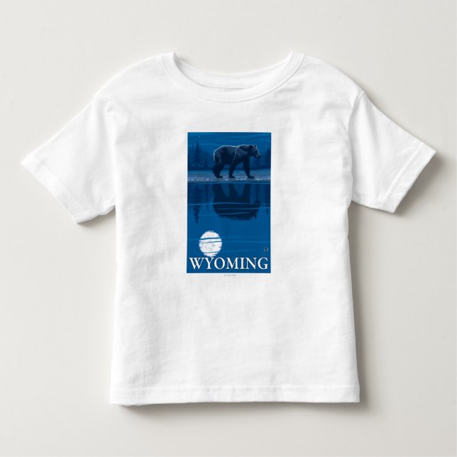 Camiseta De Bebé Oso en claro de luna - Wyoming (Anverso)