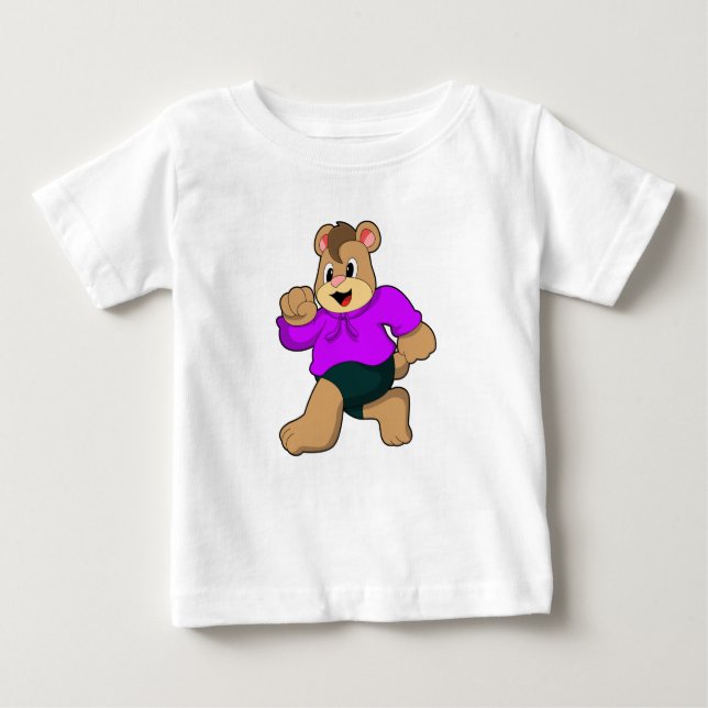 Camiseta De Bebé Oso en ejecución (Anverso)