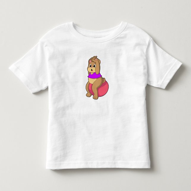 Camiseta De Bebé Oso en fitness con balón de ejercicio.PNG (Anverso)