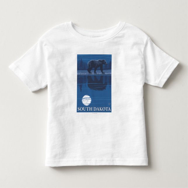 Camiseta De Bebé Oso en MoonlightSouth Dakota (Anverso)