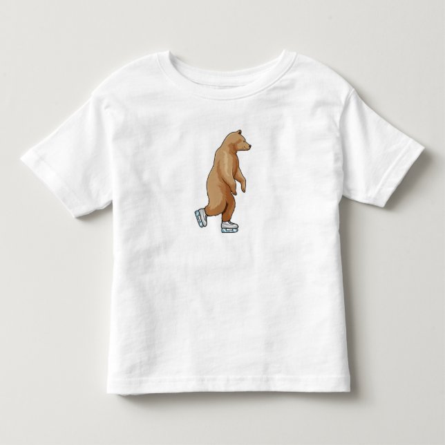 Camiseta De Bebé Oso en patinaje sobre hielo con patines de hielo (Anverso)