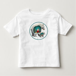 Camiseta De Bebé Oso festivo Santa Navidad árboles galletas