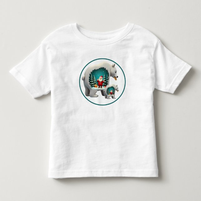 Camiseta De Bebé Oso festivo Santa Navidad árboles galletas (Anverso)