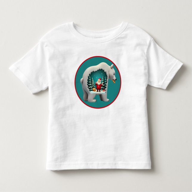 Camiseta De Bebé Oso festivo Santa Navidad árboles galletas (Anverso)