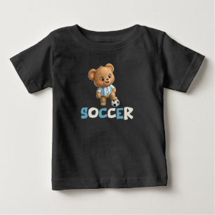 Camiseta De Bebé Oso Futbol, Lindo Animal Deportivo