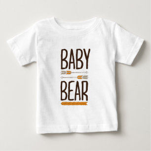 Camiseta De Bebé Oso Grizzly Bebé Tipo Dibujado a Mano Marrón y Nar