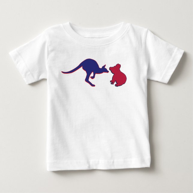 Camiseta De Bebé Oso Koala y canguro (Anverso)