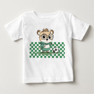 Camiseta De Bebé Oso lindo con bola de fútbol