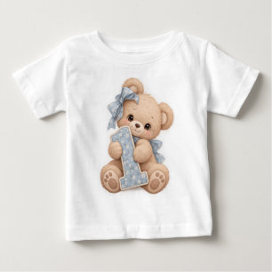 Camiseta De Bebé Oso Lindo Cumpleaños Número 1