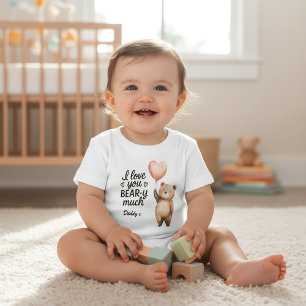 Camiseta De Bebé Oso lindo de San Valentín "Te quiero mucho, osito"