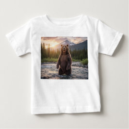 Camiseta De Bebé Oso lindo en las montañas Camiseta bebé