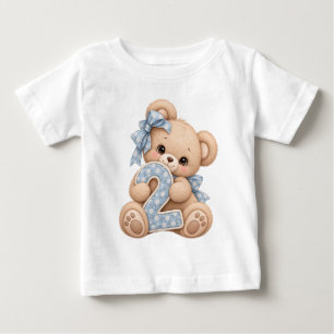 Camiseta De Bebé Oso Lindo Segundo Cumpleaños Número 2