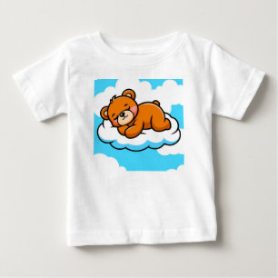Camiseta De Bebé Oso lindo y caricaturesco durmiendo