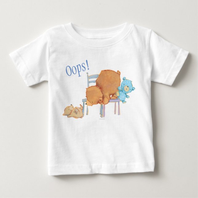 Camiseta De Bebé Oso marrón grande, calico y disquete comparten dos (Anverso)